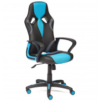Кресло компьютерное RUNNER — черный/голубой
