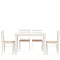 Обеденный комплект эконом Стетсон 2 (стол + 4 стула)/ Statson Dining Set — бежевый