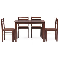 Обеденный комплект эконом Стетсон (стол + 4 стула)/ Statson Dining Set — коричневый