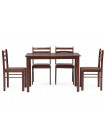 Обеденный комплект эконом Стетсон 2 (стол + 4 стула)/ Statson Dining Set — коричневый