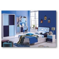 Кровать детская Бамбино (Bambino MK-4600-BL) Синий-белый