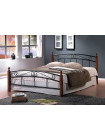 Кровать АТ-8077 200x140 (Double Bed металл) Черный/Красный дуб
