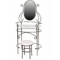 Туалетный столик с пуфиком 9909 (MK-2201-BN) Черный никель