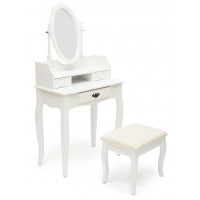 Туалетный столик NY-V3024 (с пуфом) — Butter white (Светло кремовый)