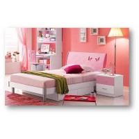 Кровать детская Пиккола (Piccola MK-4605-PI) Розовый-белый