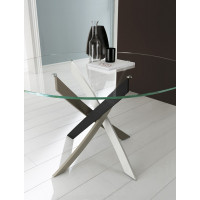 Стол BARONE (01.58) D-130x75 см (MC01 multicolor elegant/ С157 экстра-пр.ст.) — прозрачный