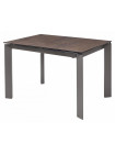 Стол CORNER 120 Glazed Glass Copper+Grey1 — темно-коричневый