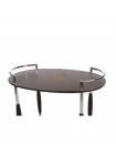 (VT-S-01) Сервировочный столик (MK-2314) (МДФ+хромированный металл) цвет: Темный орех