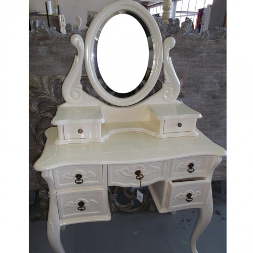 Туалетный столик с зеркалом "WA 016" —  Слоновая кость (MK-2462-IV)
