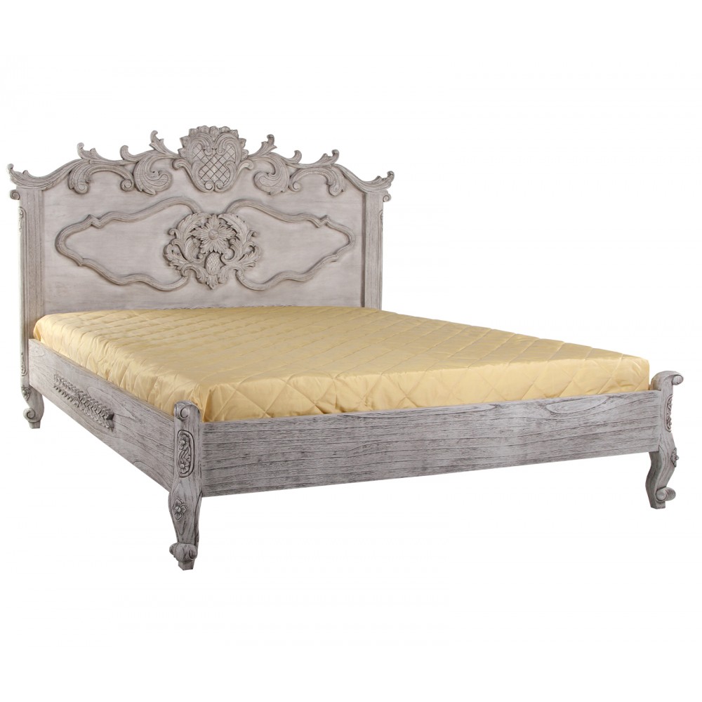 Кровать "Версаль (VERSAILLE)" 205х165х135 —  Античный серый (MK-3240-DG)