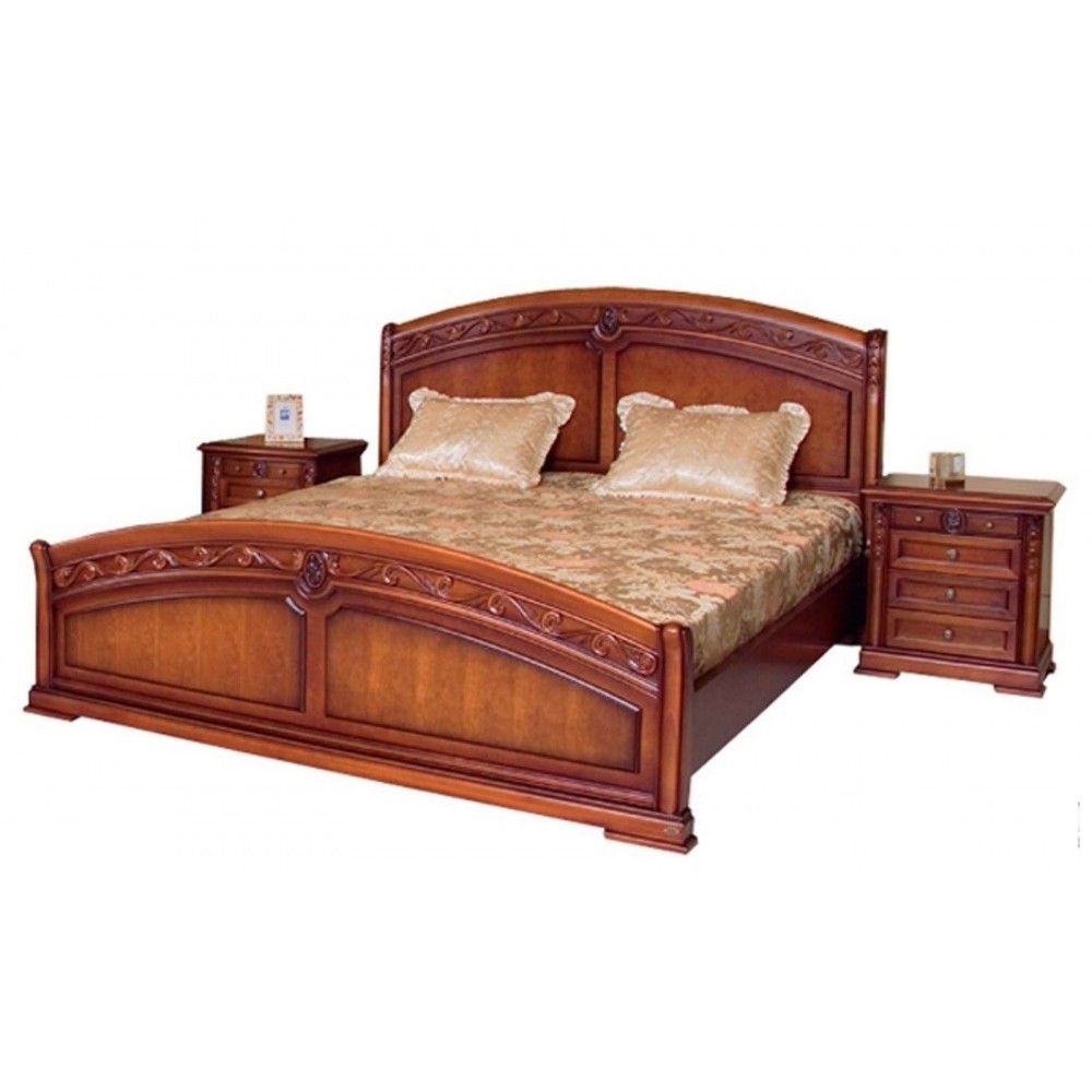 Кровать "Валенсия", без решетки (С05) — Тёмный орех (MK-1741-DN)