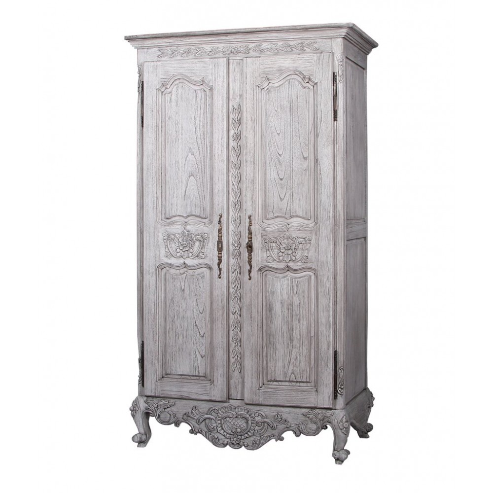 Шкаф 2-х дверный "Версаль (Versaille)" —  Античный серый (MK-2513-AG)