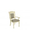Кресло "Шарлиз (CHARLIZE)" с мягким сиденьем и спинкой —  Ivory (Кремовый с темной патиной) (MK-4521-IV)