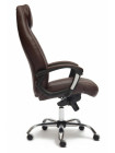 Кресло компьютерное Босс люкс (Boss lux) хром — коричневый/коричневый перфорированный