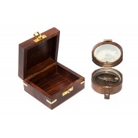Компас  в деревянной подарочной коробке Secret De Maison ( mod. 11151 ) — античная медь/коричневый