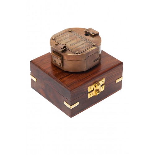 Компас  в деревянной подарочной коробке Secret De Maison ( mod. 11151 ) — античная медь/коричневый