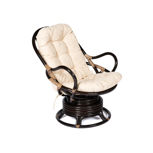Кресло вращающееся "Флорес (FLORES)" 5005 /с подушкой/ — натуральный (Antique brown (античный черно-коричневый))