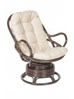 Кресло вращающееся "Флорес (FLORES)" 5005 /с подушкой/ — натуральный (Antique brown (античный черно-коричневый))