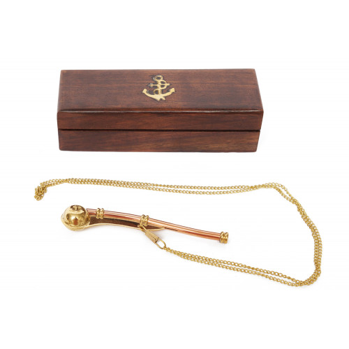 Боцманский свисток в подарочной деревянной коробке Secret De Maison ( mod. N1184 ) — античная медь