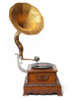 Механический граммофон # 3809 латунь, дерево, Античная медь (Antique Brass)