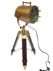 Настольная лампа-прожектор на треноге # 46158/46178 сплав алюминий/латунь, дерево, Античная медь (Antiqui Brass)
