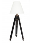 Настольная лампа на треноге # 46111 сплав алюминий/латунь, дерево, абажур текстиль, никель/черный