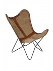 Кресло Secret De Maison NEWTON ( mod. M-4201 ) металл/кожа буйвола/ткань, коричневый, ткань: винтаж