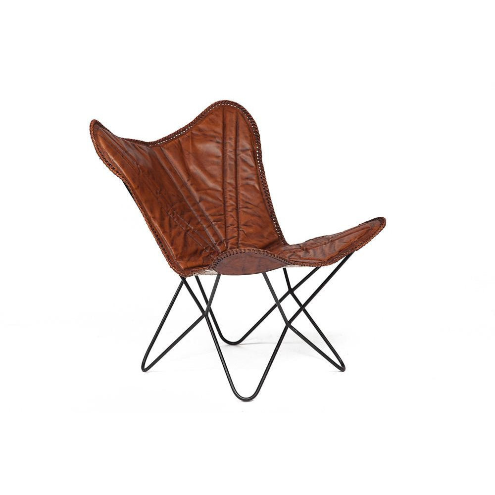 Кресло Secret De Maison NEWTON ( mod. M-8105 ) металл/кожа буйвола,  коричневый