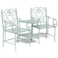Комплект (столик+ 2 кресла) Secret de Maison TET-A-TET (mod. PL08-34283B) металл, 160х69х96см, белая лазурь (white blue)