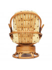 Кресло-качалка FLORES / с матрасом / два тона, каркас: темный мед ( темное плетение )