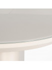 Стол ERFURT ( mod. DT0705 ) мдф high gloss, закаленное стекло,  слоновая кость/хром