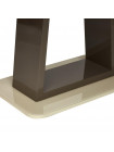 Стол BRUGGE (mod.EDT-VE001) мдф high glossy, закаленное стекло,  слоновая кость/латте