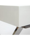 Стол письменный LAZETTI (mod.EWD-HS01) мдф high gloss/металл, Белый (White)/хром