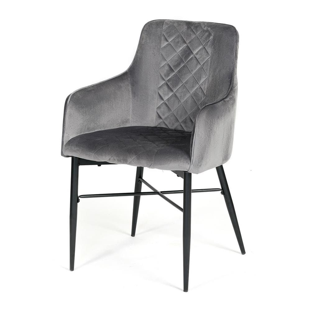 Кресло FORZA (mod.5175-2) металл/вельвет, серый/черный