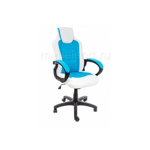 Компьютерное кресло Кадис (Kadis) светло-синее / белое