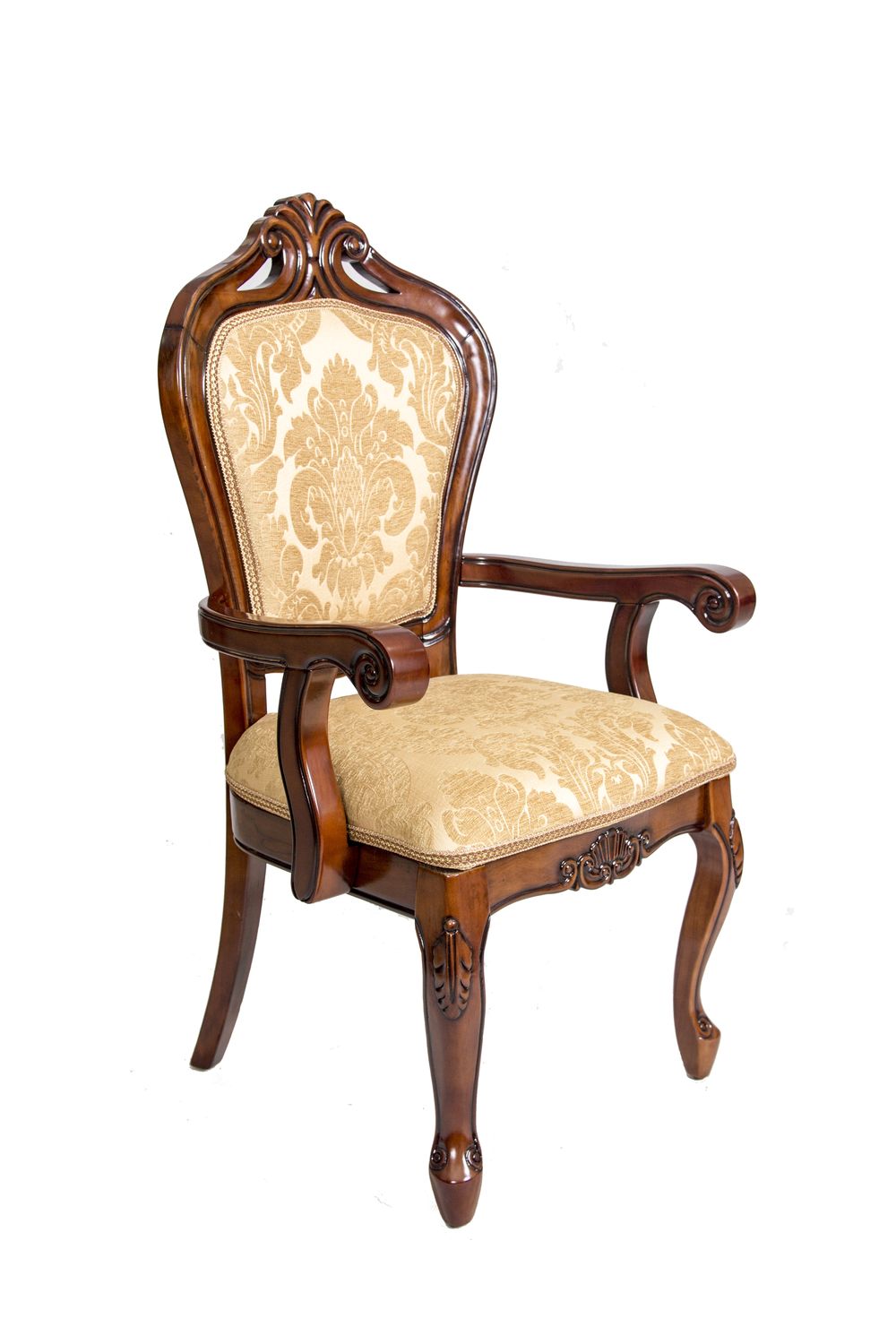 Купить стулья гостиной деревянные. MK-3040-br. Кресло обитое тканью "Юлиана" (61х63х110 см). Стул 3007 Endeavour Малайзия. Классические стулья. Классические стулья с подлокотниками.